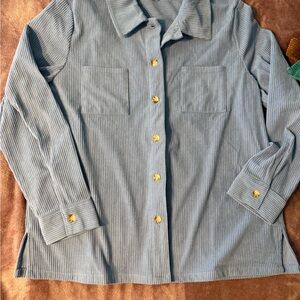 Blair Women's Blue Corduroy Button Down Shirt